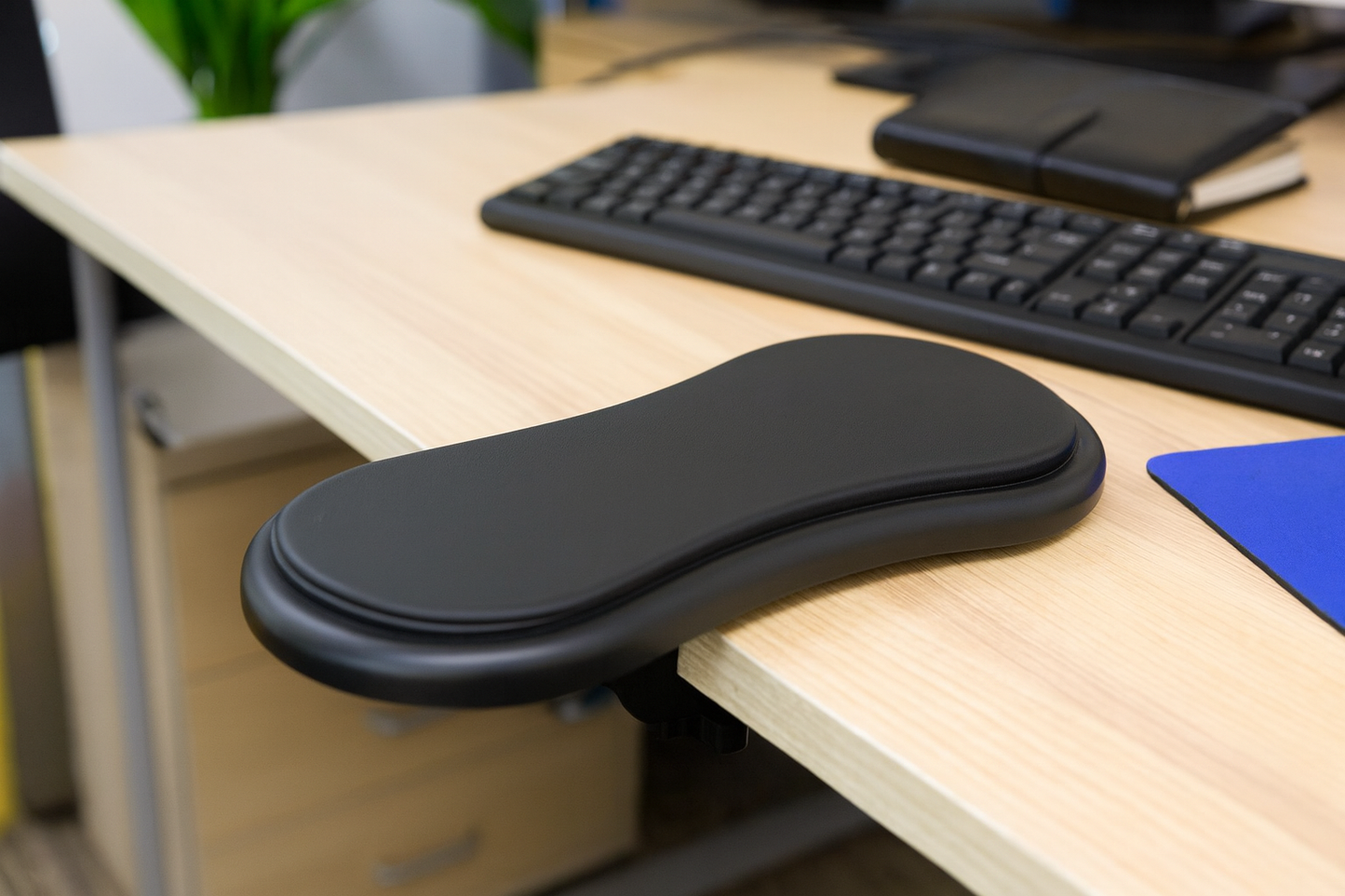 Adjustable Ergonomic Arm Rest with Rotating Mouse Pad – Desk Wrist Support Extender
