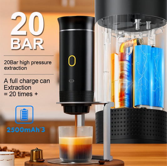 Wireless Electric Portable Espresso Coffee Machine – 3-in-1 Travel Coffee Maker