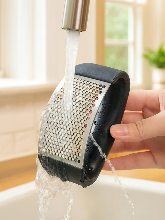 Stainless Steel Garlic Press – Manual Garlic Mincer & Chopping Tool