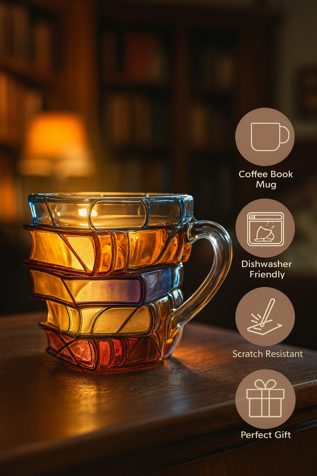 Creative 3D Painted Book Mug – Large Capacity 11oz Coffee Cup for Literature Lovers
