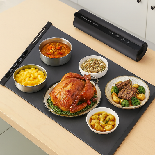 Foldable electric warming tray for warm dishes