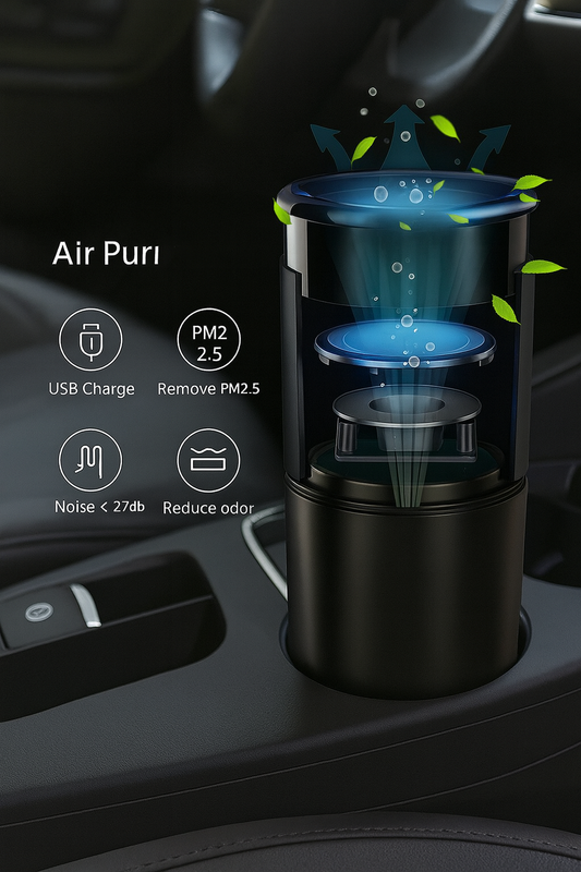 Mini-Car Air Purifier Dual USB