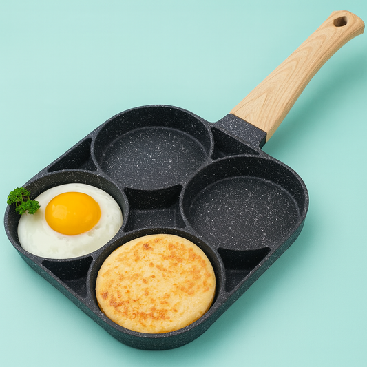 4-Hole Non-Stick Frying Pan with Maifan Stone Coating